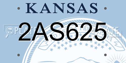2AS625 Kansas License Plate