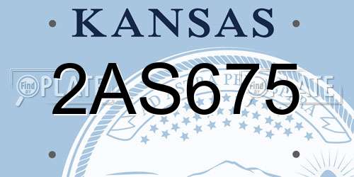 2AS675 Kansas License Plate