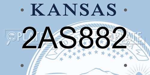 2AS882 Kansas License Plate