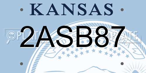 2ASB87 Kansas License Plate