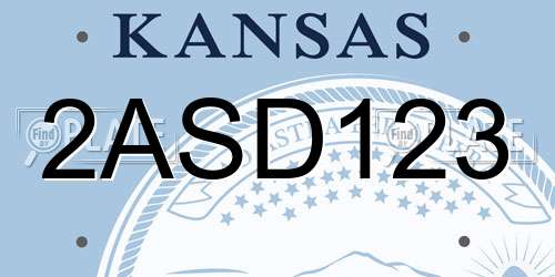 2ASD123 Kansas License Plate