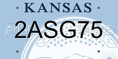 2ASG75 Kansas License Plate