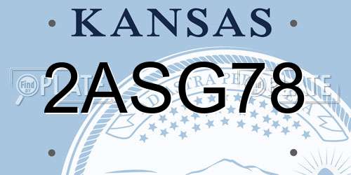 2ASG78 Kansas License Plate
