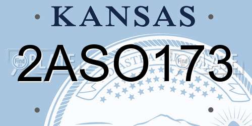 2ASO173 Kansas License Plate