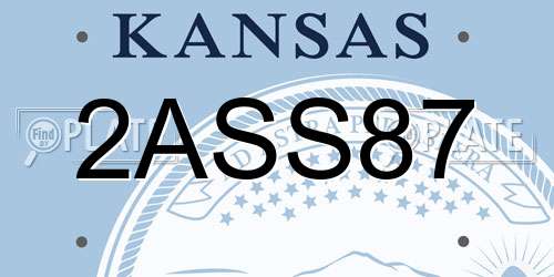 2ASS87 Kansas License Plate