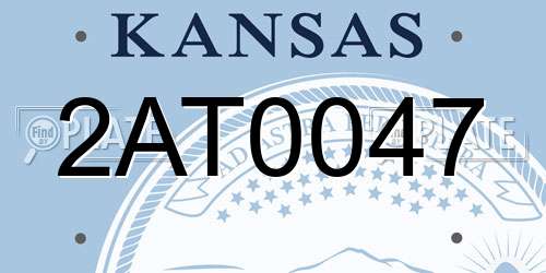2AT0047 Kansas License Plate