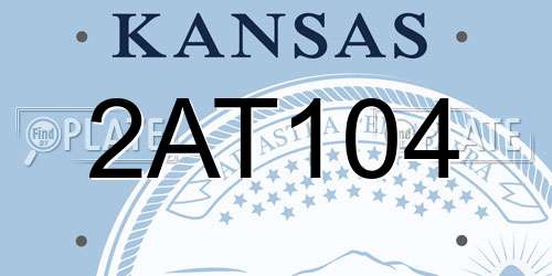 2AT104 Kansas License Plate