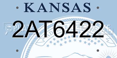 2AT6422 Kansas License Plate