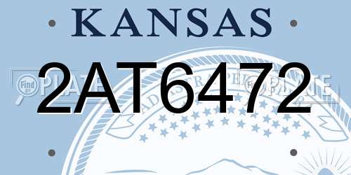 2AT6472 Kansas License Plate