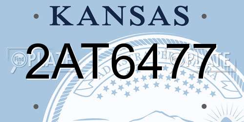 2AT6477 Kansas License Plate