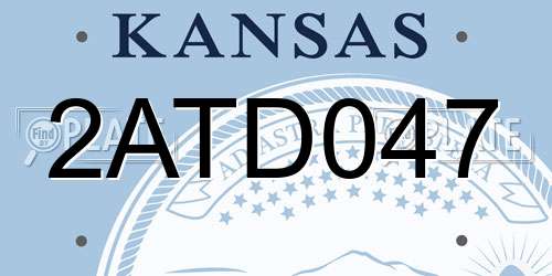 2ATD047 Kansas License Plate