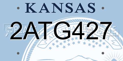 2ATG427 Kansas License Plate