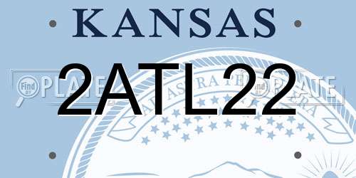 2ATL22 Kansas License Plate