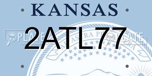 2ATL77 Kansas License Plate