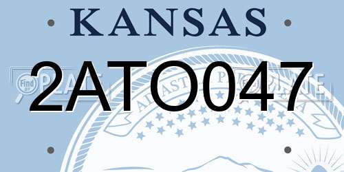 2ATO047 Kansas License Plate