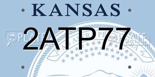 2ATP77 Kansas License Plate