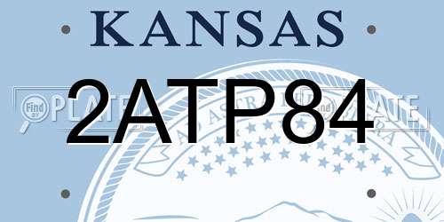2ATP84 Kansas License Plate