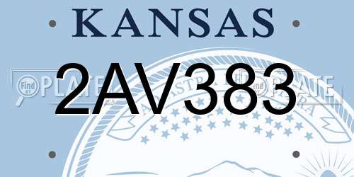 2AV383 Kansas License Plate