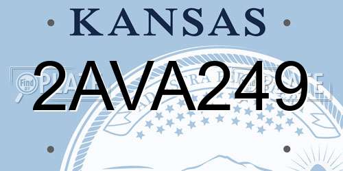2AVA249 Kansas License Plate