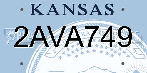 2AVA749 Kansas License Plate