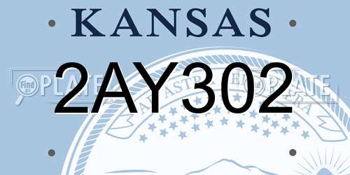 2AY302 Kansas License Plate
