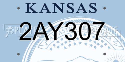 2AY307 Kansas License Plate