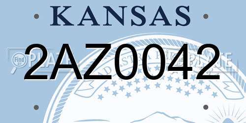 2AZ0042 Kansas License Plate