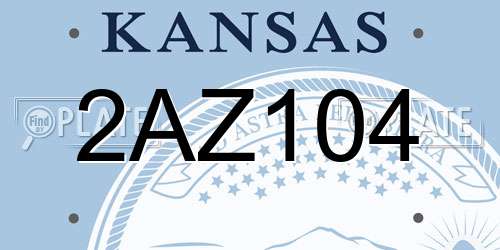 2AZ104 Kansas License Plate