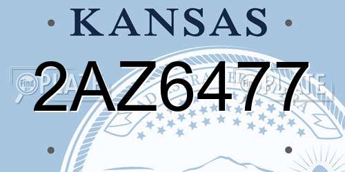 2AZ6477 Kansas License Plate