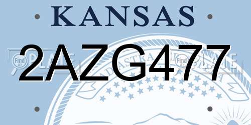 2AZG477 Kansas License Plate