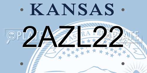 2AZL22 Kansas License Plate