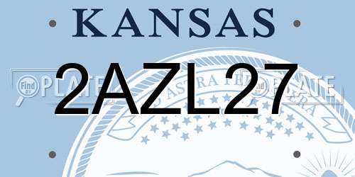 2AZL27 Kansas License Plate