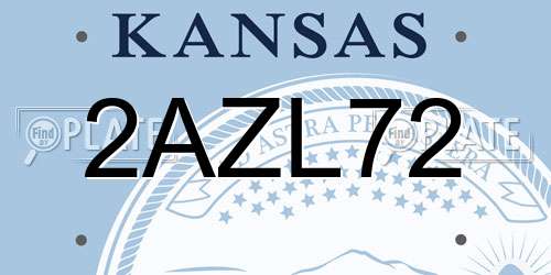 2AZL72 Kansas License Plate