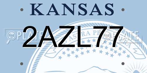 2AZL77 Kansas License Plate