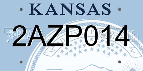 2AZP014 Kansas License Plate