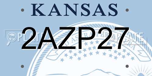 2AZP27 Kansas License Plate