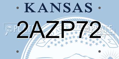 2AZP72 Kansas License Plate