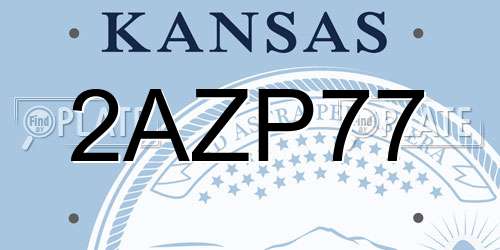 2AZP77 Kansas License Plate