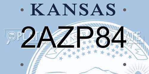 2AZP84 Kansas License Plate
