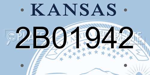 2B01942 Kansas License Plate