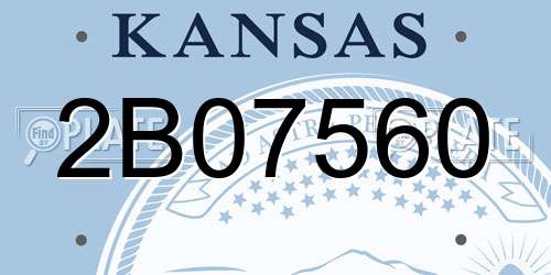 2B07560 Kansas License Plate