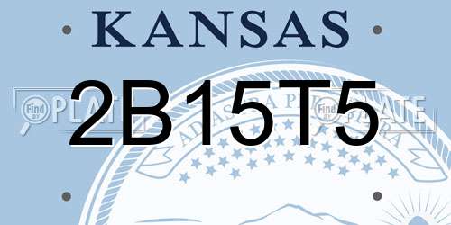 2B15T5 Kansas License Plate