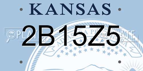 2B15Z5 Kansas License Plate