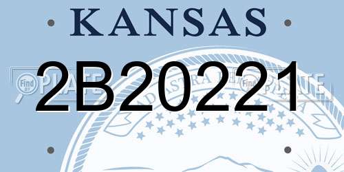 2B20221 Kansas License Plate