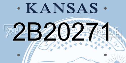 2B20271 Kansas License Plate