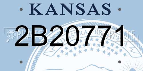 2B20771 Kansas License Plate