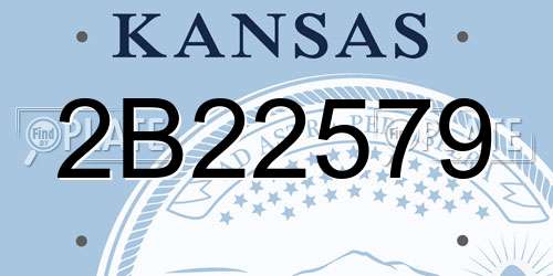 2B22579 Kansas License Plate