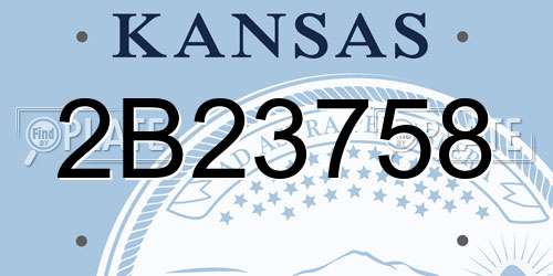 2B23758 Kansas License Plate