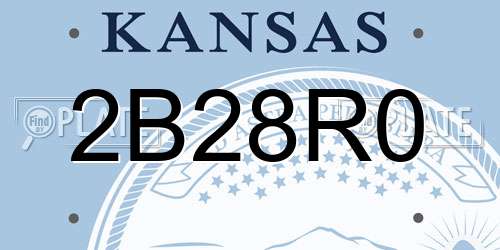 2B28R0 Kansas License Plate