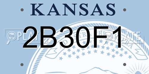 2B30F1 Kansas License Plate